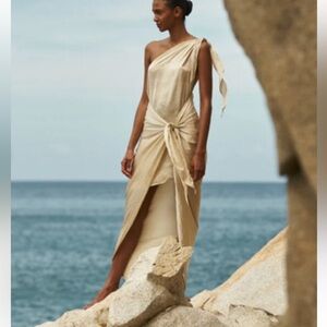 Baobab Collection Beige One-Shoulder Dress